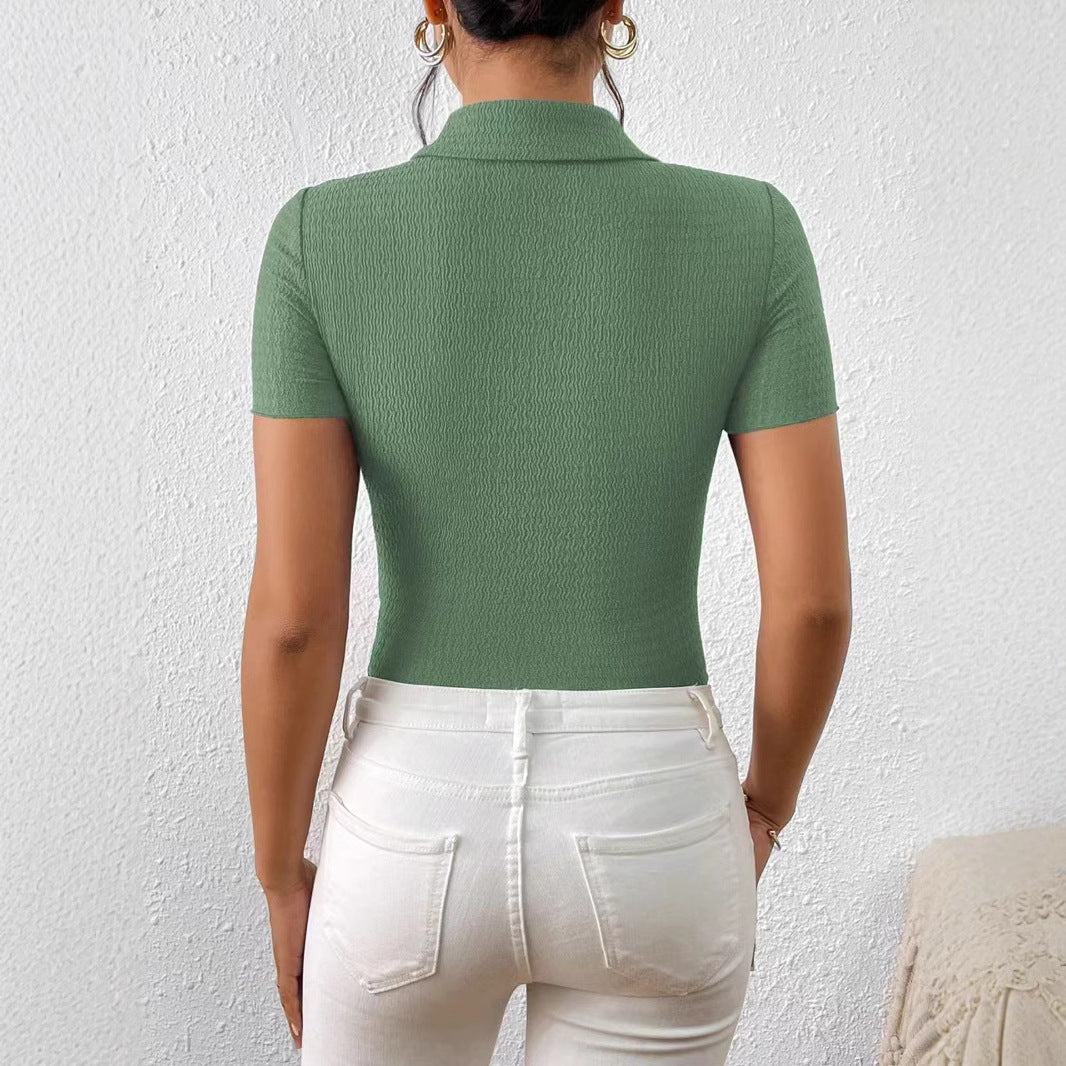 Damen Bluse mit strukturiertem Design und Herzknöpfen Jully