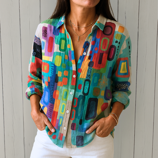 Damen Bluse mit tailliertem Schnitt aus atmungsaktivem Stoff Jully