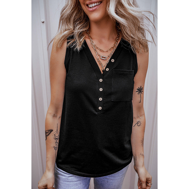 Damen Blusenshirt mit Knopfleiste und Brusttasche Jully