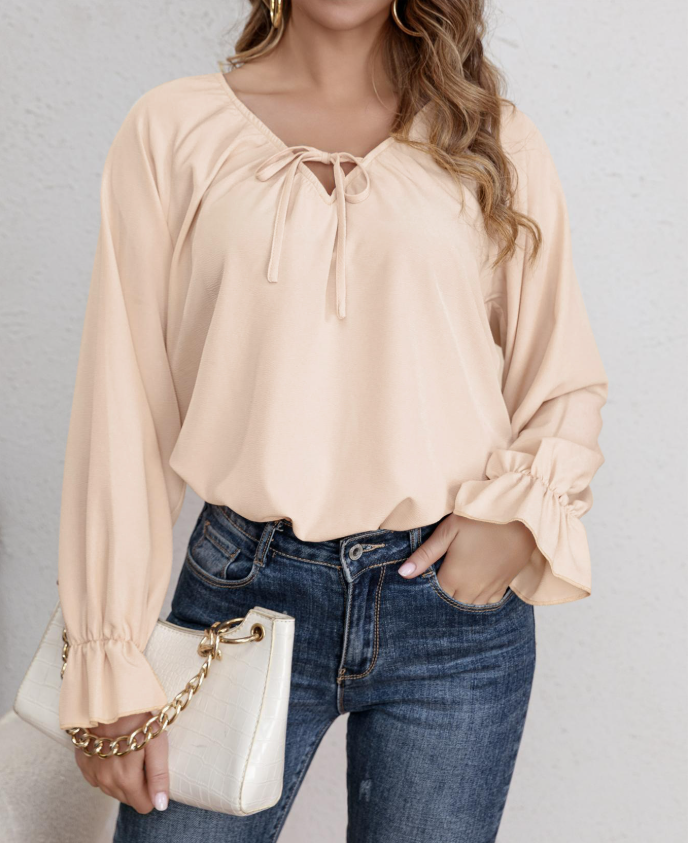 Damen Blusenshirt mit Rüschendetails und Kordelzug Jully