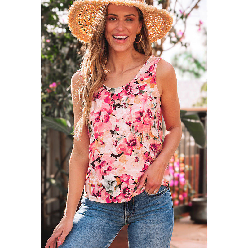 Damen Blusentop mit floralem Druck aus leichtem Stoff Jully