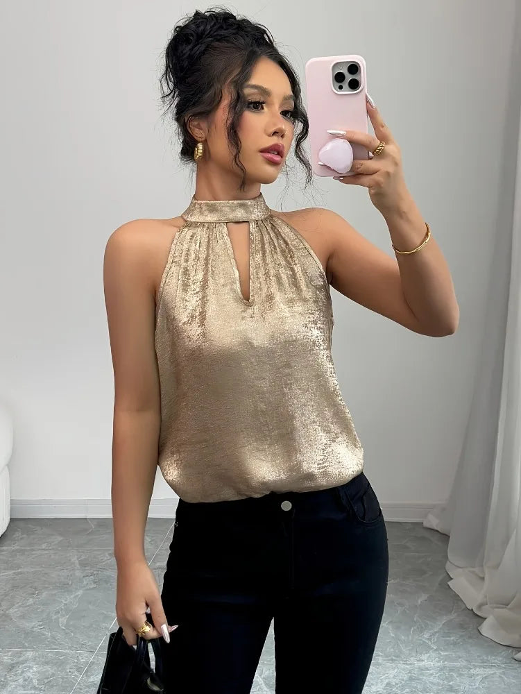 Damen Blusentop mit glänzendem Finish Jully