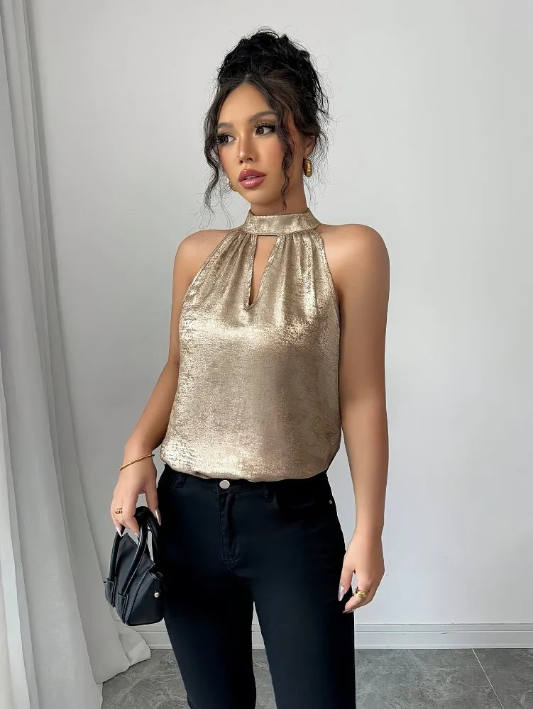 Damen Blusentop mit glänzendem Finish Jully