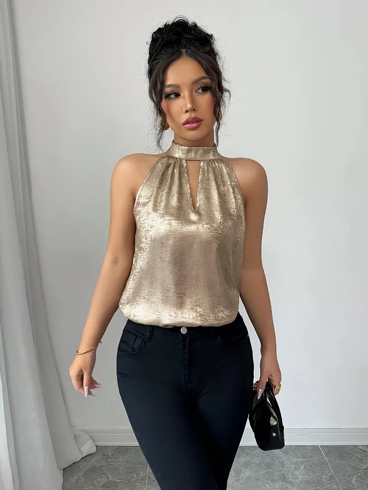 Damen Blusentop mit glänzendem Finish Jully