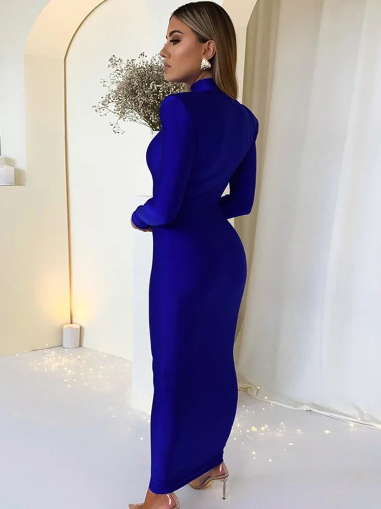 Damen Bodycon Kleid mit Schulterpolstern in Grün Jully