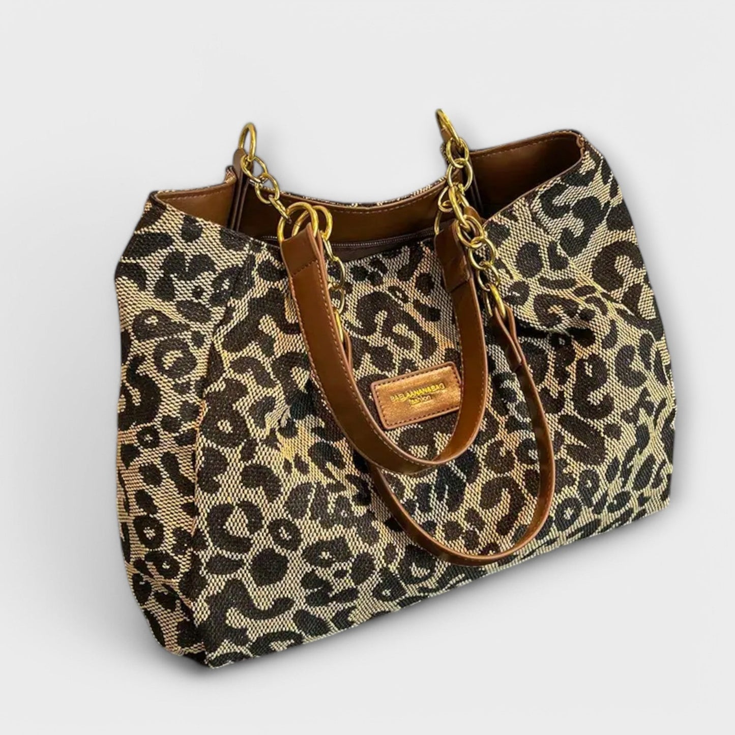 Damen Canvas-Tasche mit Leopardenmuster und Schulterriemen Jully