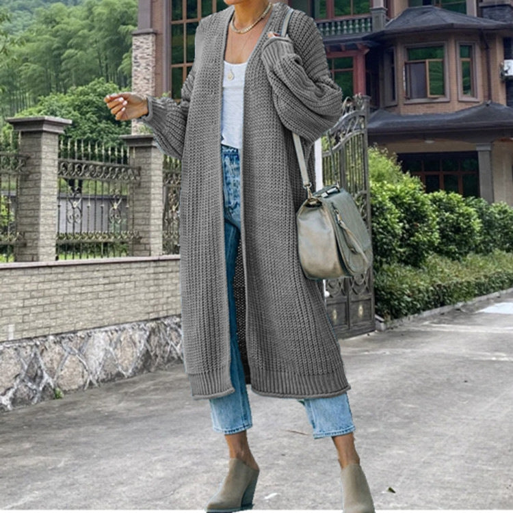 Damen Cardigan Lang mit Grobstrick Jully