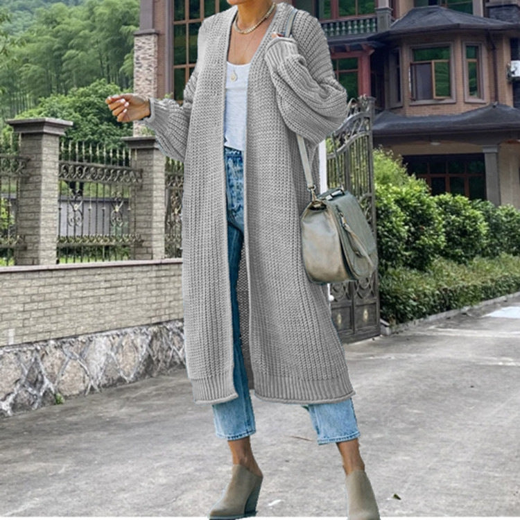 Damen Cardigan Lang mit Grobstrick Jully