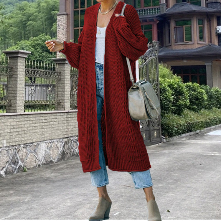 Damen Cardigan Lang mit Grobstrick Jully