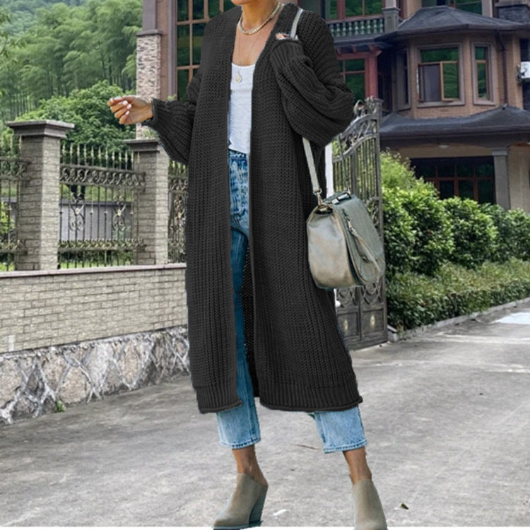 Damen Cardigan Lang mit Grobstrick Jully