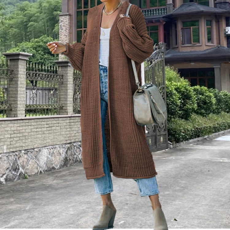 Damen Cardigan Lang mit Grobstrick Jully