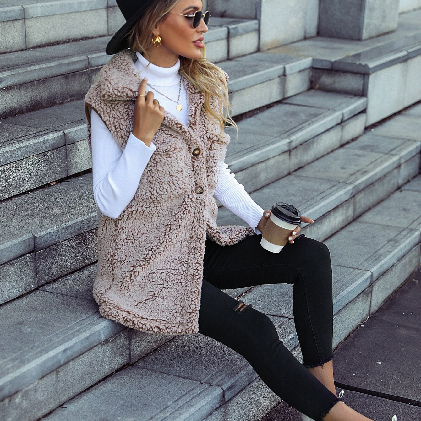 Damen Cardigan mit Kapuze und Taschen Jully