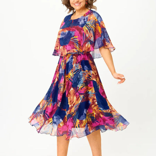 Damen Chiffonkleid in Übergröße mit fließender Silhouette Jully