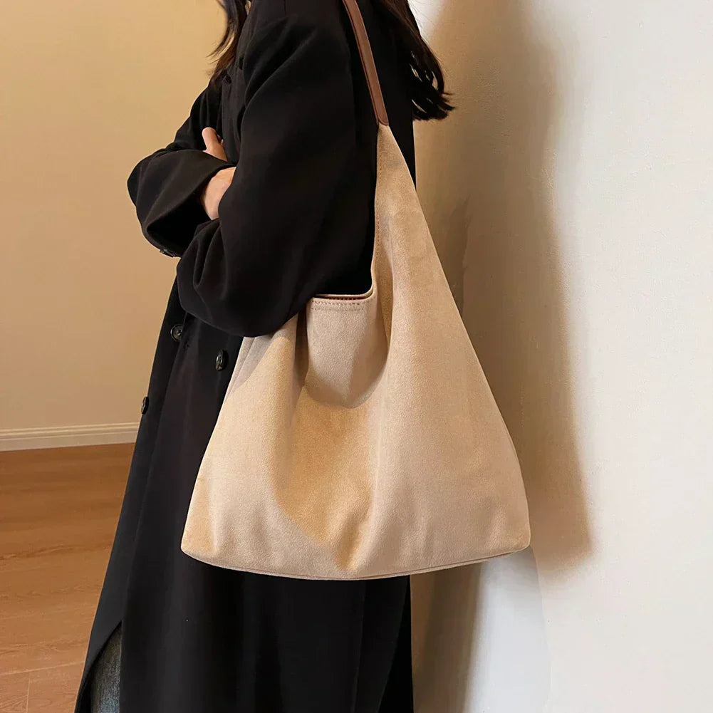 Damen Einkaufstasche aus weichem Wildleder Jully