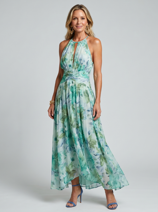 Damen Faltendes Halterkleid mit Blumenmuster Jully
