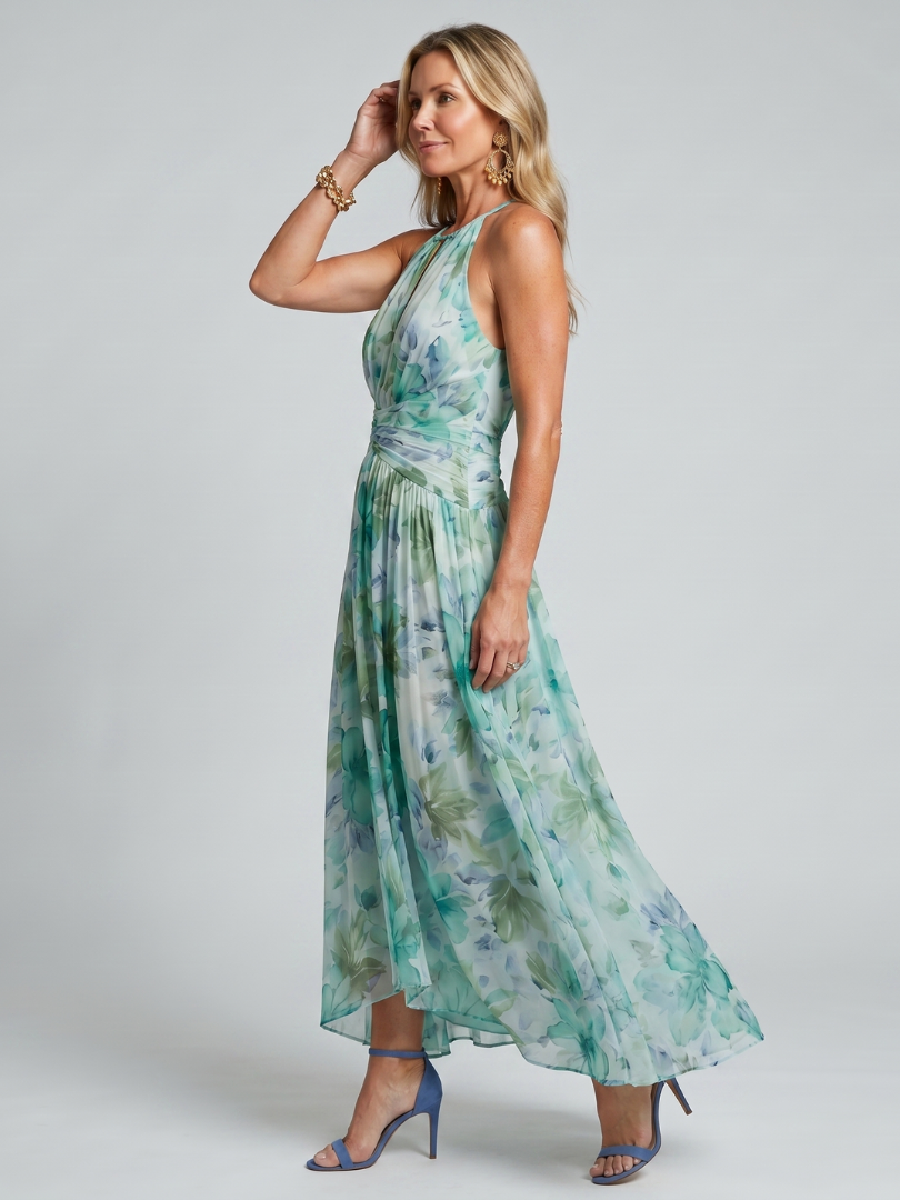 Damen Faltendes Halterkleid mit Blumenmuster Jully