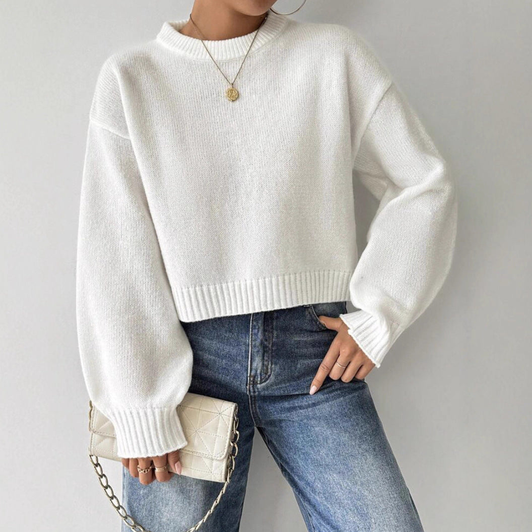 Damen Feinstrickpullover Langarm mit Rundhalsausschnitt Jully