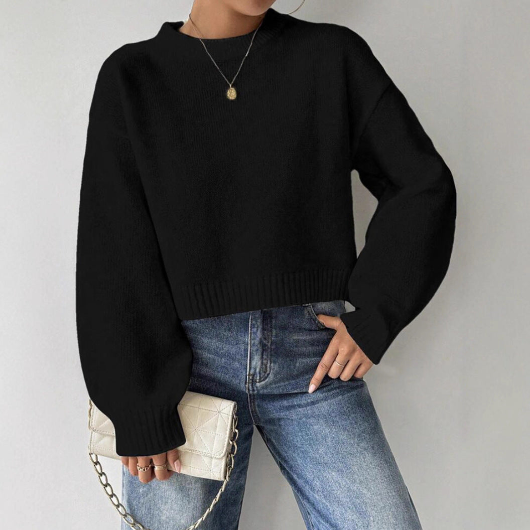Damen Feinstrickpullover Langarm mit Rundhalsausschnitt Jully