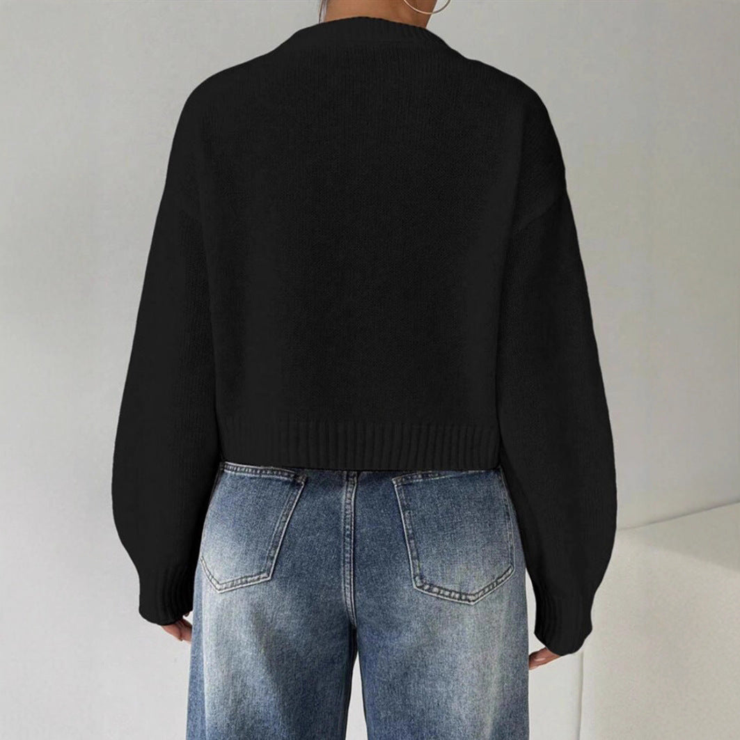 Damen Feinstrickpullover Langarm mit Rundhalsausschnitt Jully