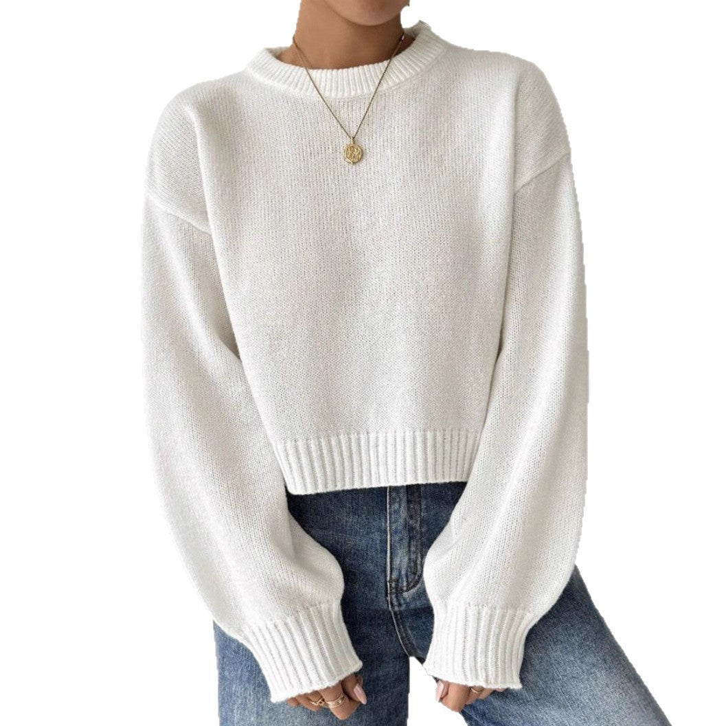 Damen Feinstrickpullover Langarm mit Rundhalsausschnitt Jully