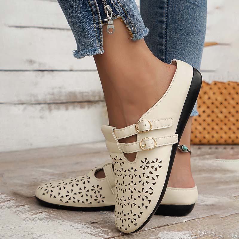 Damen Flache Schuhe mit Schnallenriemen und hohem Komfort Jully