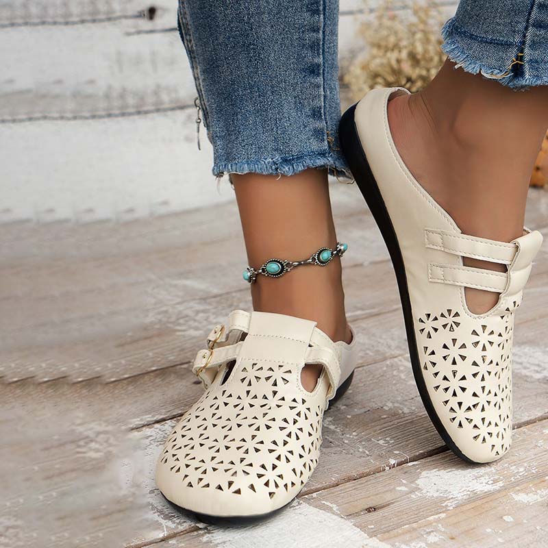 Damen Flache Schuhe mit Schnallenriemen und hohem Komfort Jully