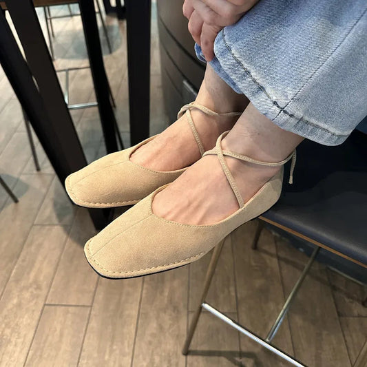 Damen Flats aus weichem Leder mit runder Zehenpartie Jully