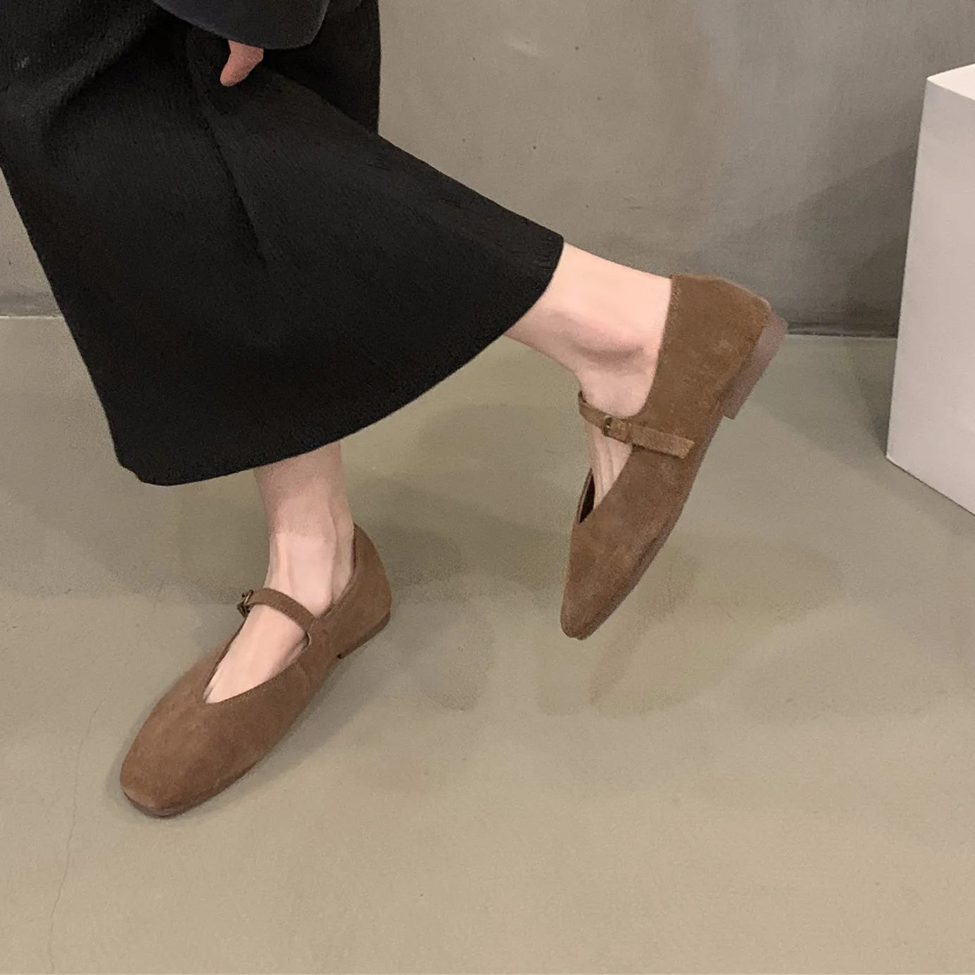 Damen Flats aus weichem Leder mit runder Zehenpartie Jully