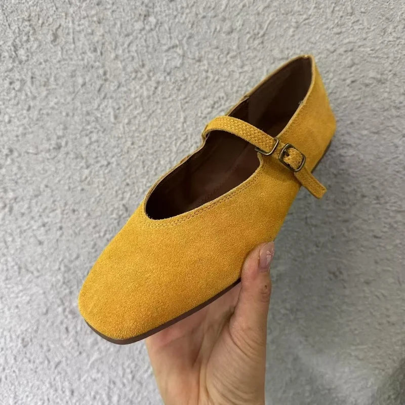 Damen Flats aus weichem Leder mit runder Zehenpartie Jully