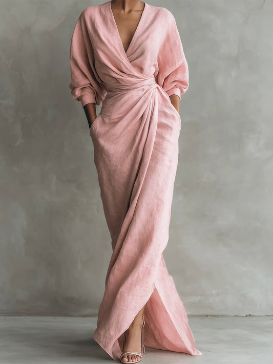 Damen Freizeitkleid mit V-Ausschnitt aus atmungsaktivem Stoff Jully