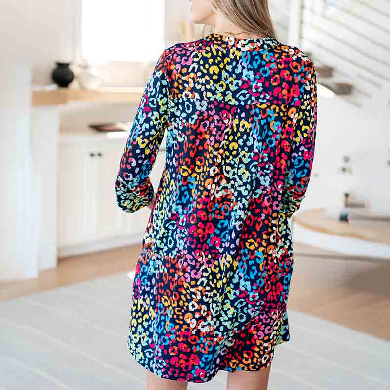 Damen Freizeitkleid mit V-Ausschnitt und Taschen Jully
