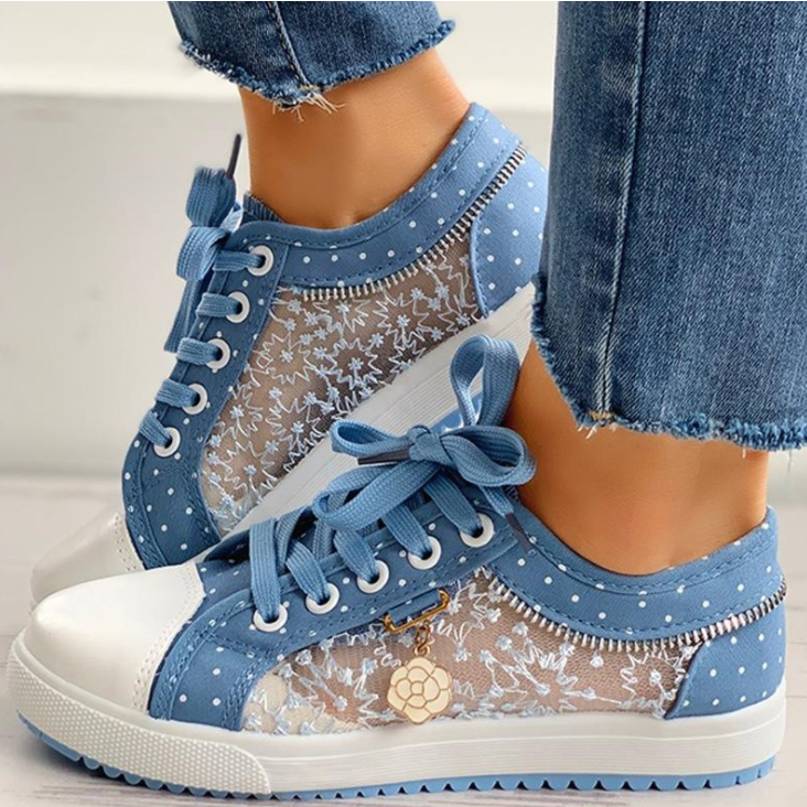 Damen Freizeitschuhe aus Denim mit Klettverschluss Jully