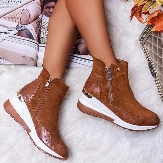 Damen Freizeitschuhe mit Reißverschluss in Schwarz Jully