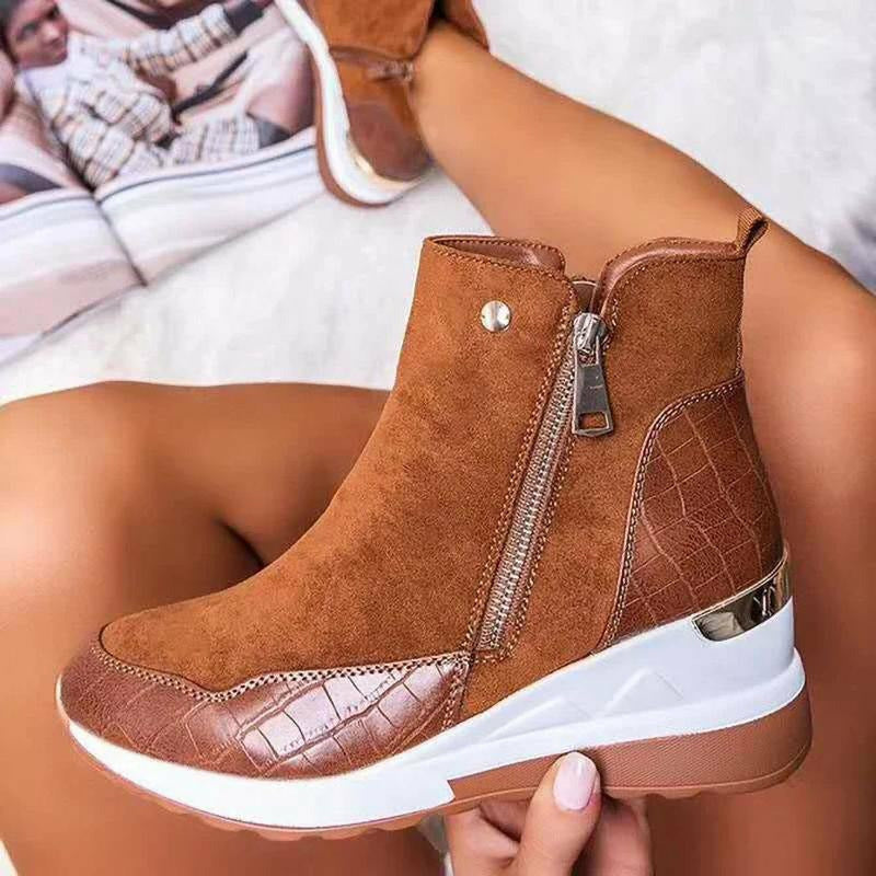 Damen Freizeitschuhe mit Reißverschluss in Schwarz Jully