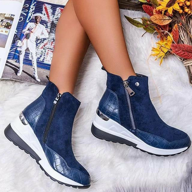 Damen Freizeitschuhe mit Reißverschluss in Schwarz Jully
