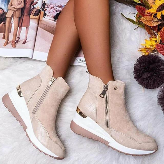 Damen Freizeitschuhe mit Reißverschluss in Schwarz Jully