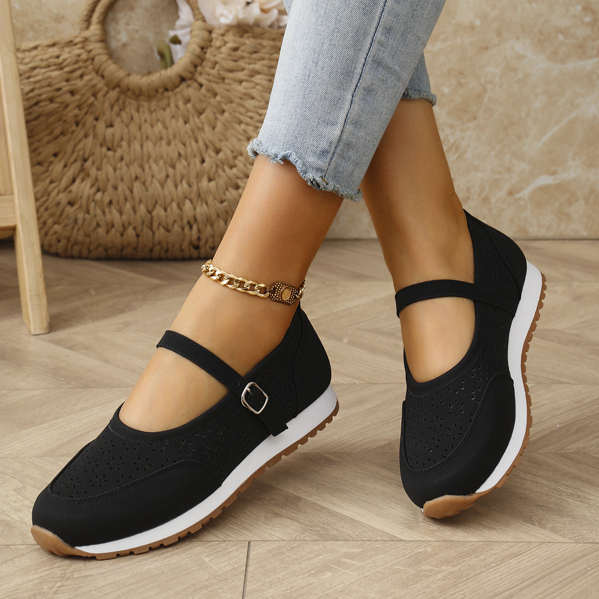 Damen Freizeitschuhe mit verstellbaren Riemen Jully