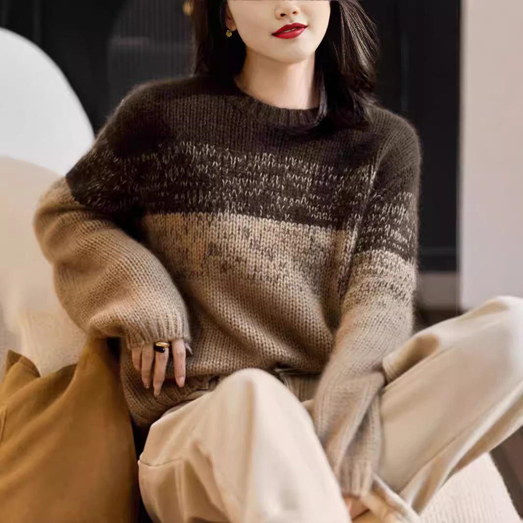 Damen Grobstrickpullover mit hohem Kragen Jully