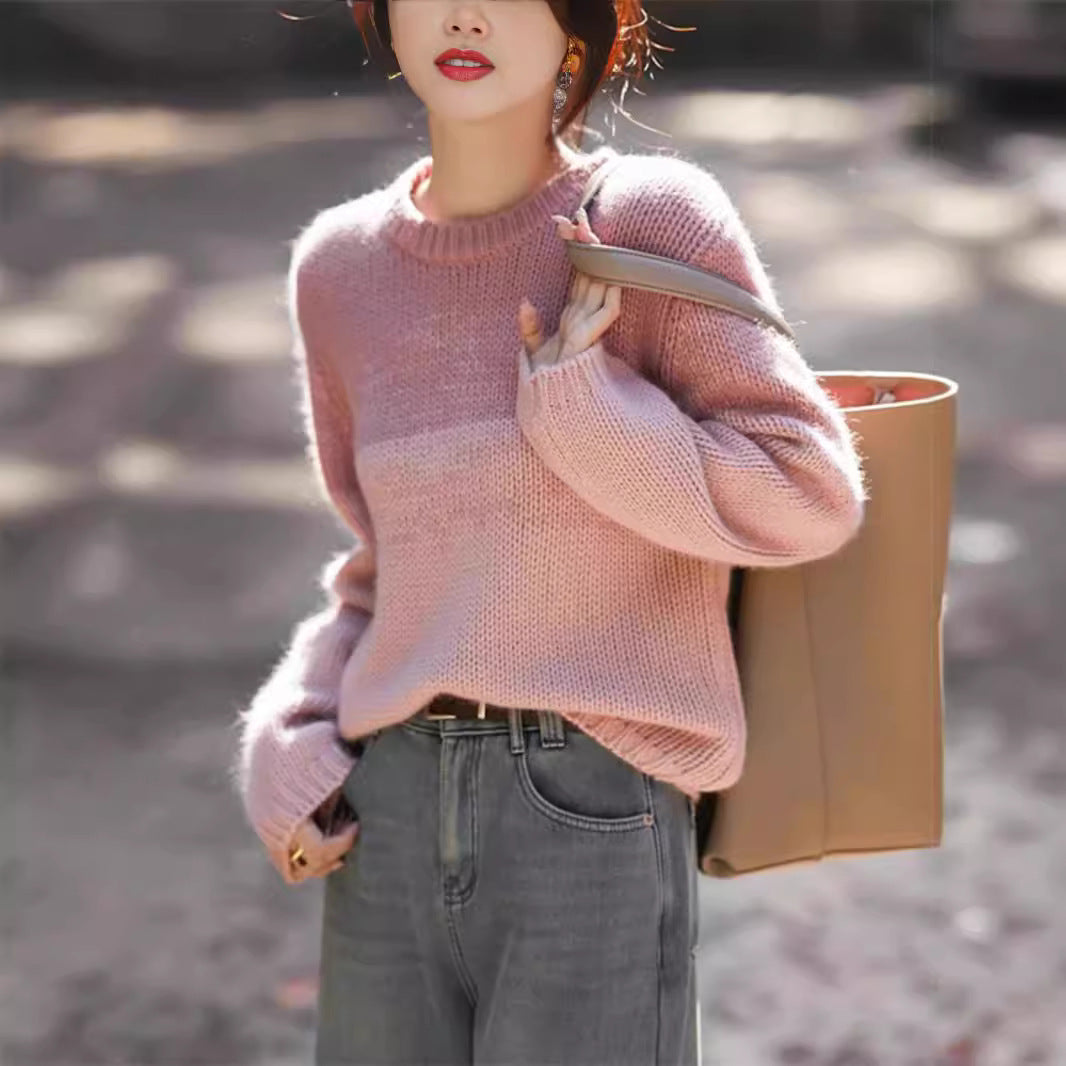 Damen Grobstrickpullover mit hohem Kragen Jully