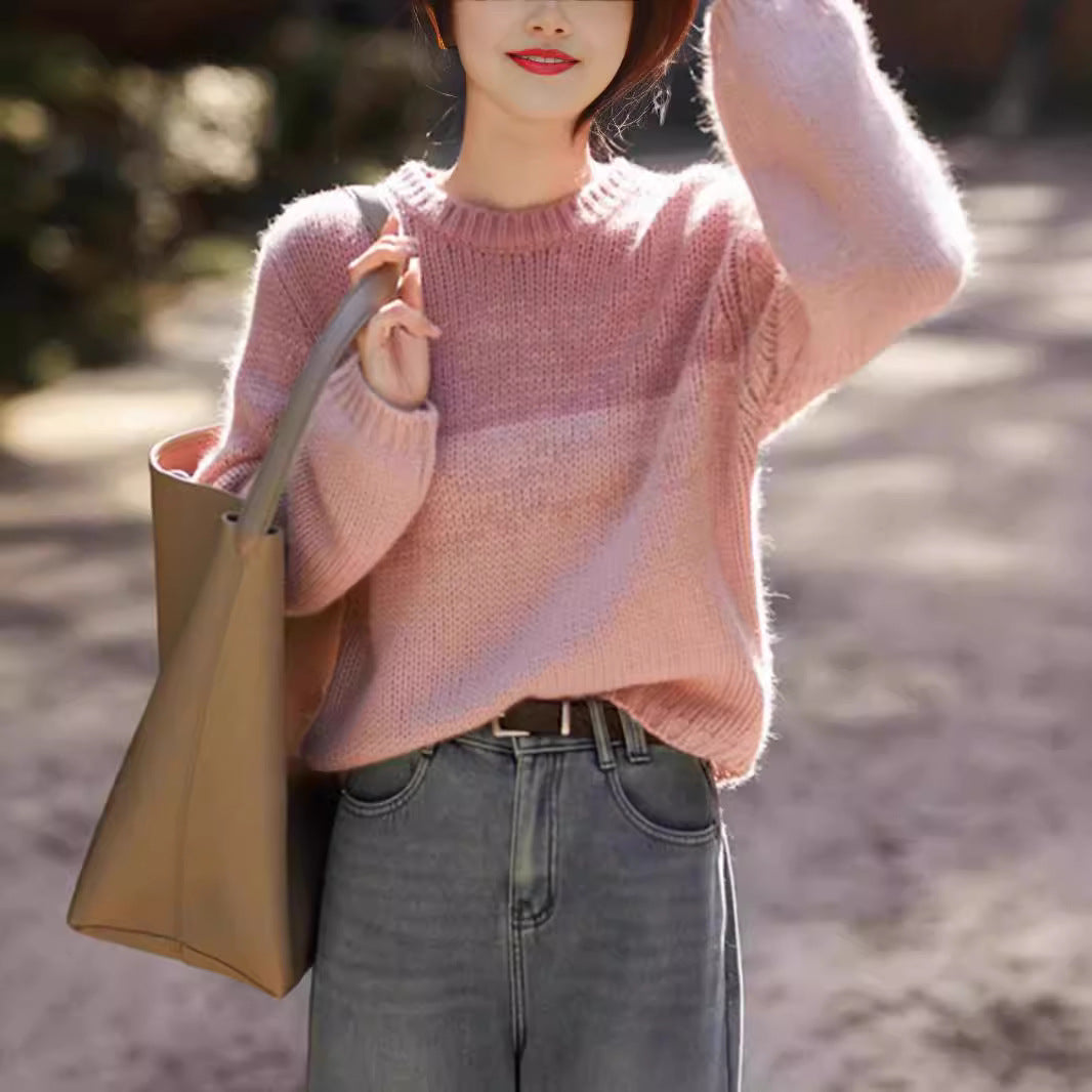 Damen Grobstrickpullover mit hohem Kragen Jully
