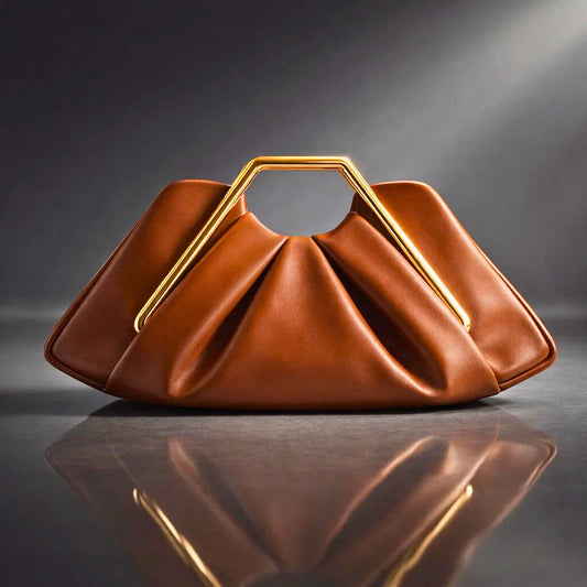 Damen Handtasche aus Glattleder mit geformtem Griff Jully