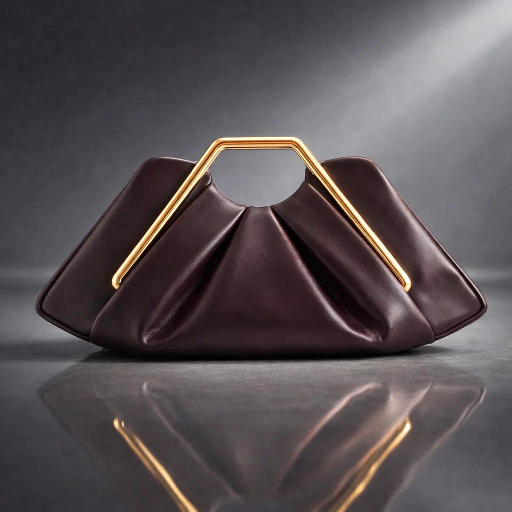 Damen Handtasche aus Glattleder mit geformtem Griff Jully