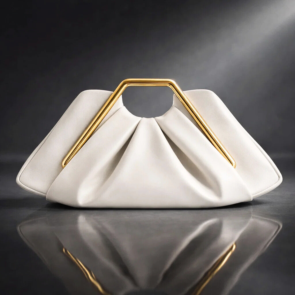 Damen Handtasche aus Glattleder mit geformtem Griff Jully