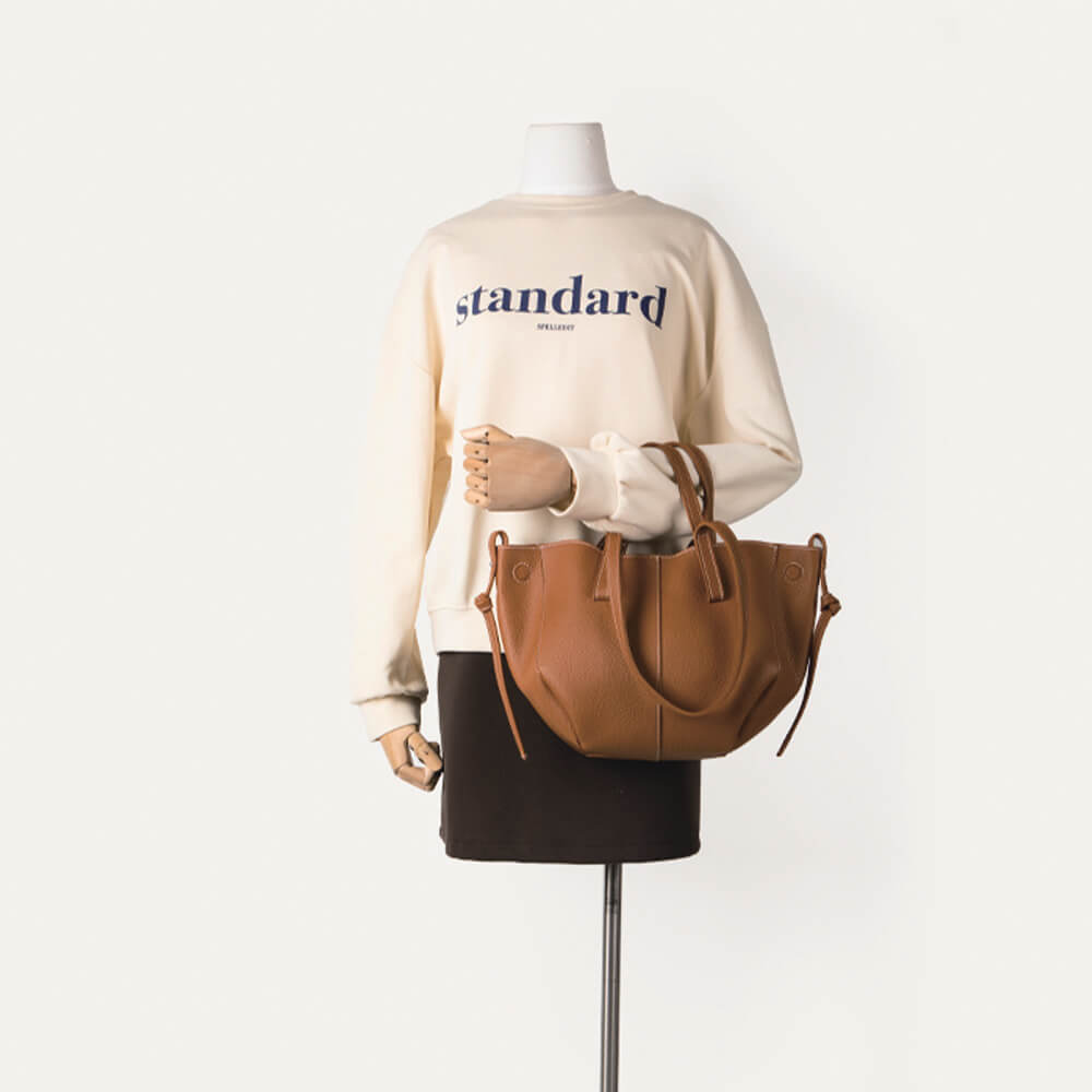 Damen Handtasche aus hochwertigem Leder Schwarz Jully