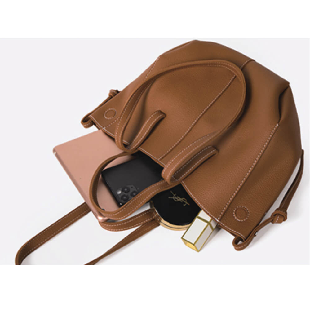 Damen Handtasche aus hochwertigem Leder Schwarz Jully