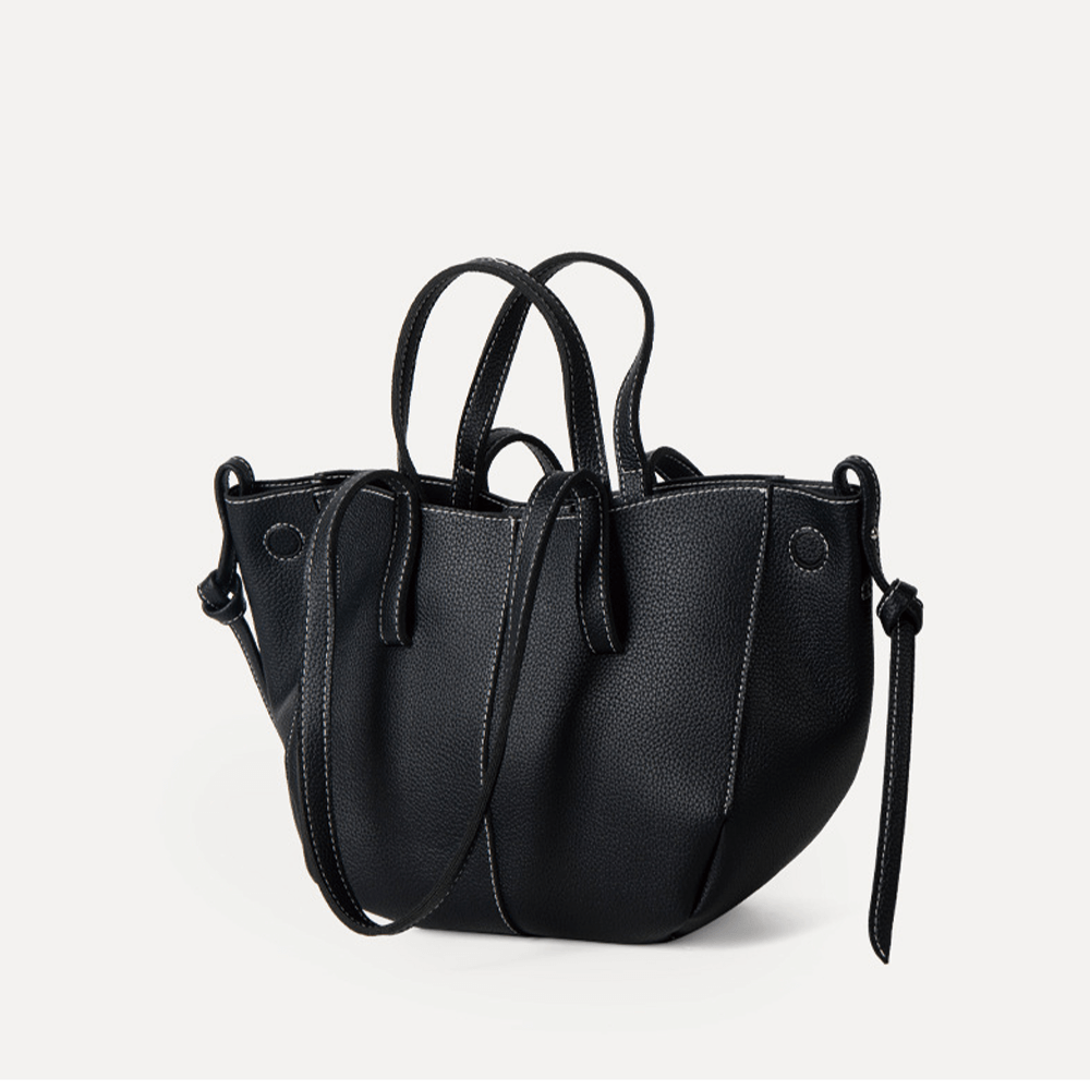 Damen Handtasche aus hochwertigem Leder Schwarz Jully