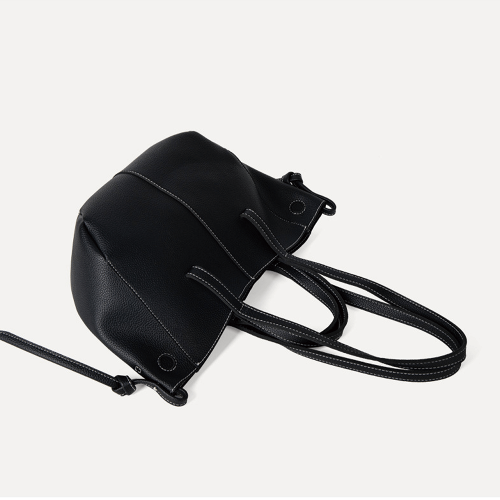 Damen Handtasche aus hochwertigem Leder Schwarz Jully