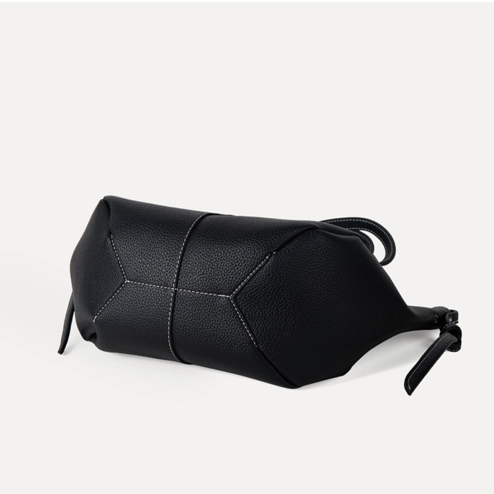 Damen Handtasche aus hochwertigem Leder Schwarz Jully