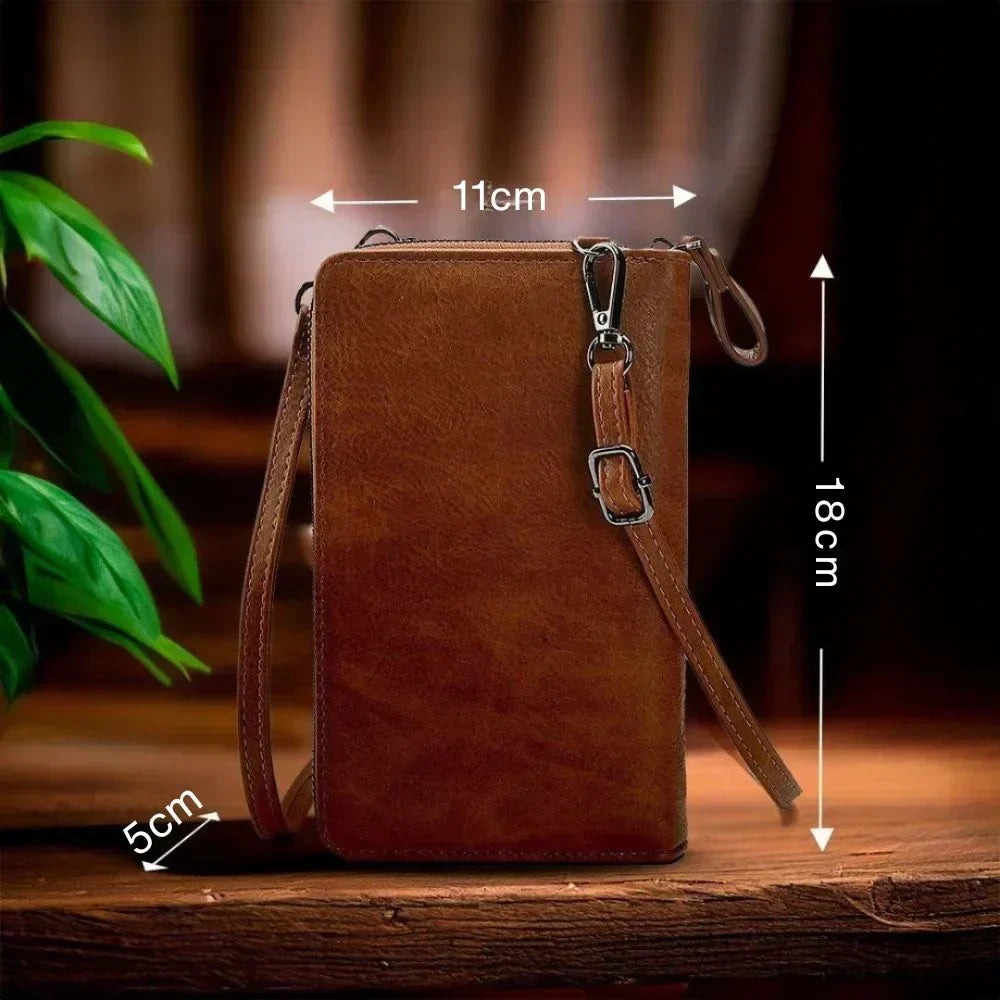 Damen Handtasche aus hochwertigem Leder mit verstellbarem Riemen Jully