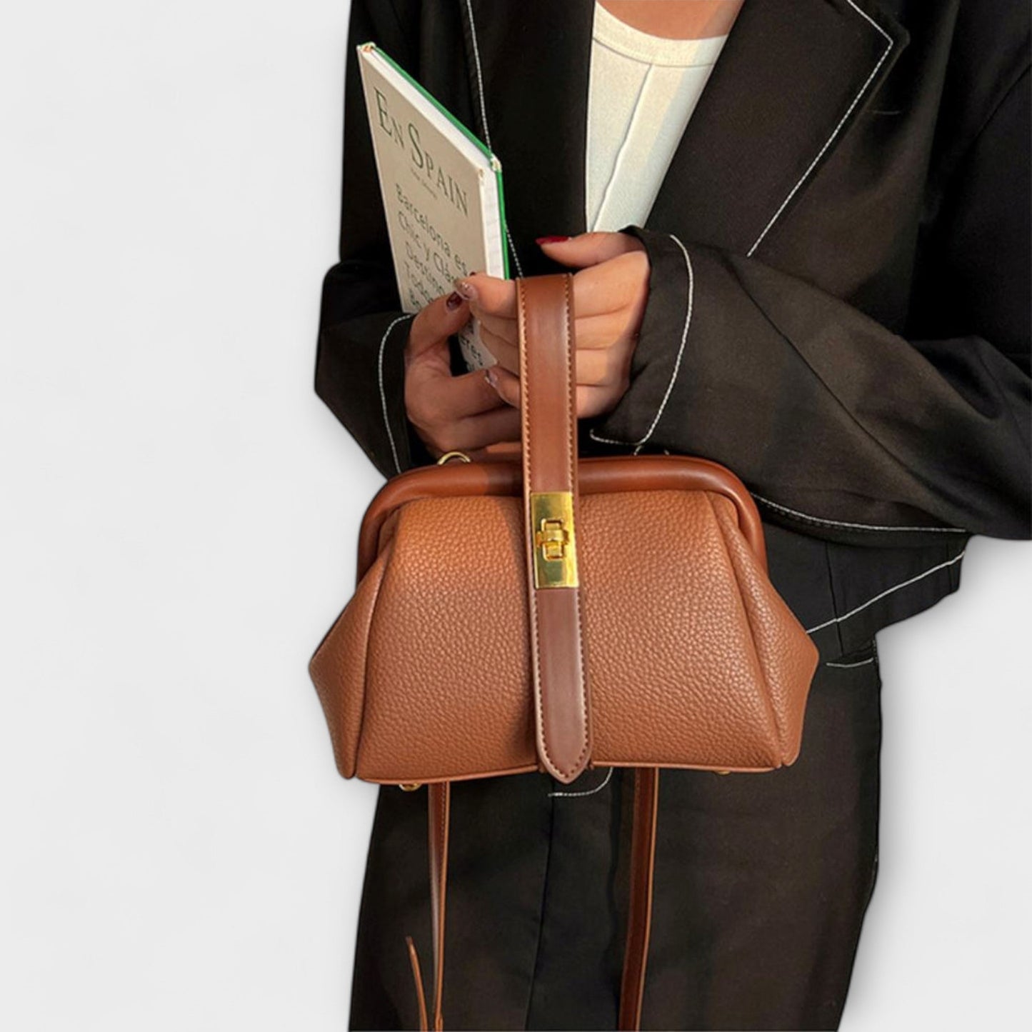 Damen Handtasche im Retro-Design mit geräumigem Innenraum Jully